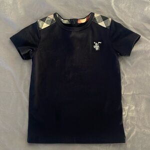 Infant boys’ patterned short sleeve Burberry shirt.